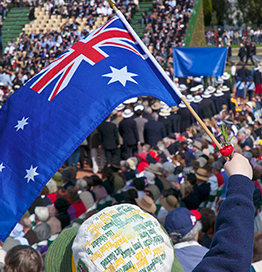 Australian flag, anzac day, crowd events