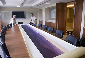 Catchment © Rob Little RLDI 2005  ACTEW Board Room entrance image  Brindabella Range catchment area and NSW border, Commissioned after the 2003 fires, 7 meter image containing 30 stitched images.